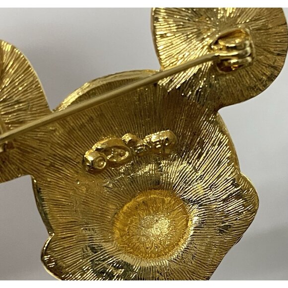 Crystal Enamel Mickey Head Brooch Signed Disney Vintage - Picture 5 of 6